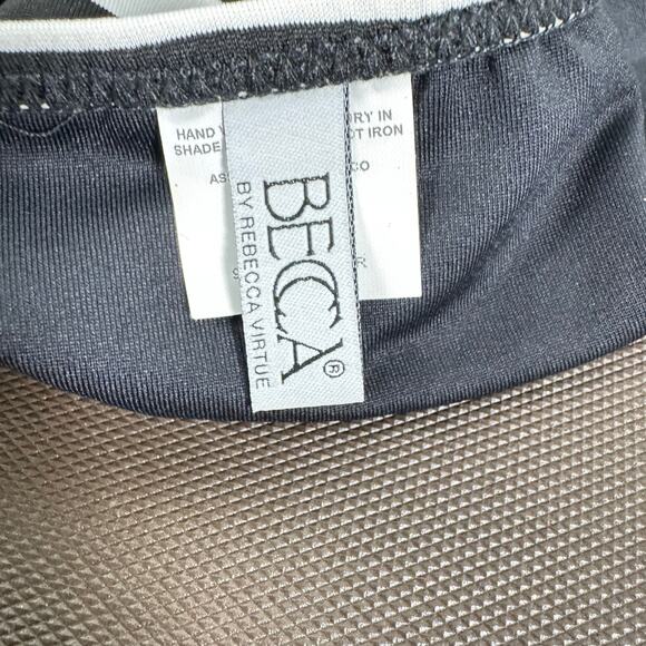 NWT Becca Women's White And Black Polyester Striped Bikini Swim Bottom Size S - Picture 2 of 6